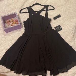 Lulus all black sheer boho dress